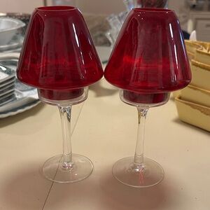 Pair Vintage Gunnar Lamparita Tealight Candlabra